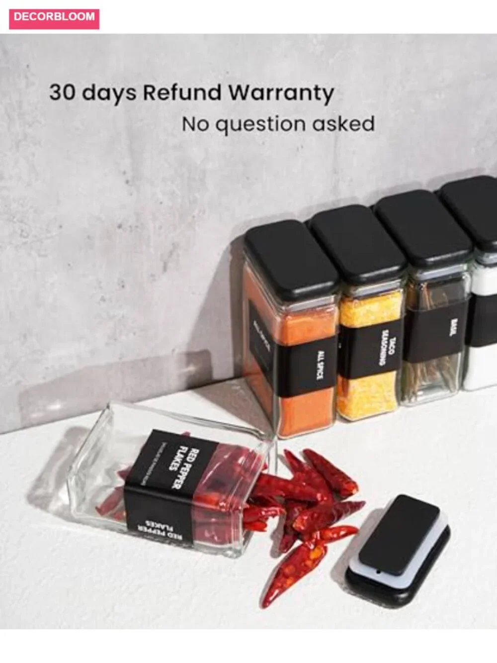 Airtight Glass Canisters with Bamboo Lids, Set of 12, 4oz Storage Jars